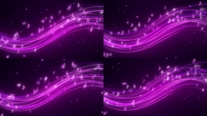 4K唯美粒子音符