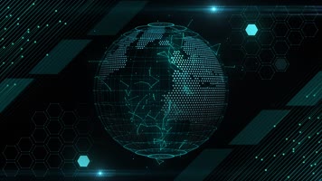 粒子网格地球科技背景HUD