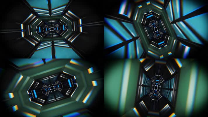 霓虹隧道旋转穿梭