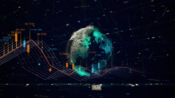 科技粒子地球柱状图