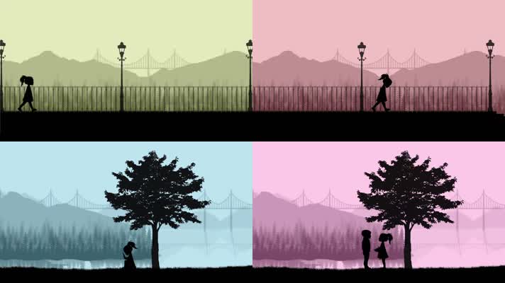 剪影动画，想念母亲，朋友陪随感人感动动人