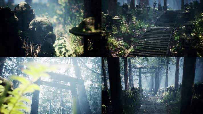  古刹三维3d，古迹古代建筑游戏环境3d动画