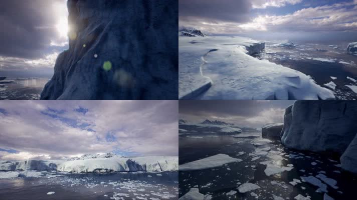三维3d，冰山冰川，南极北极