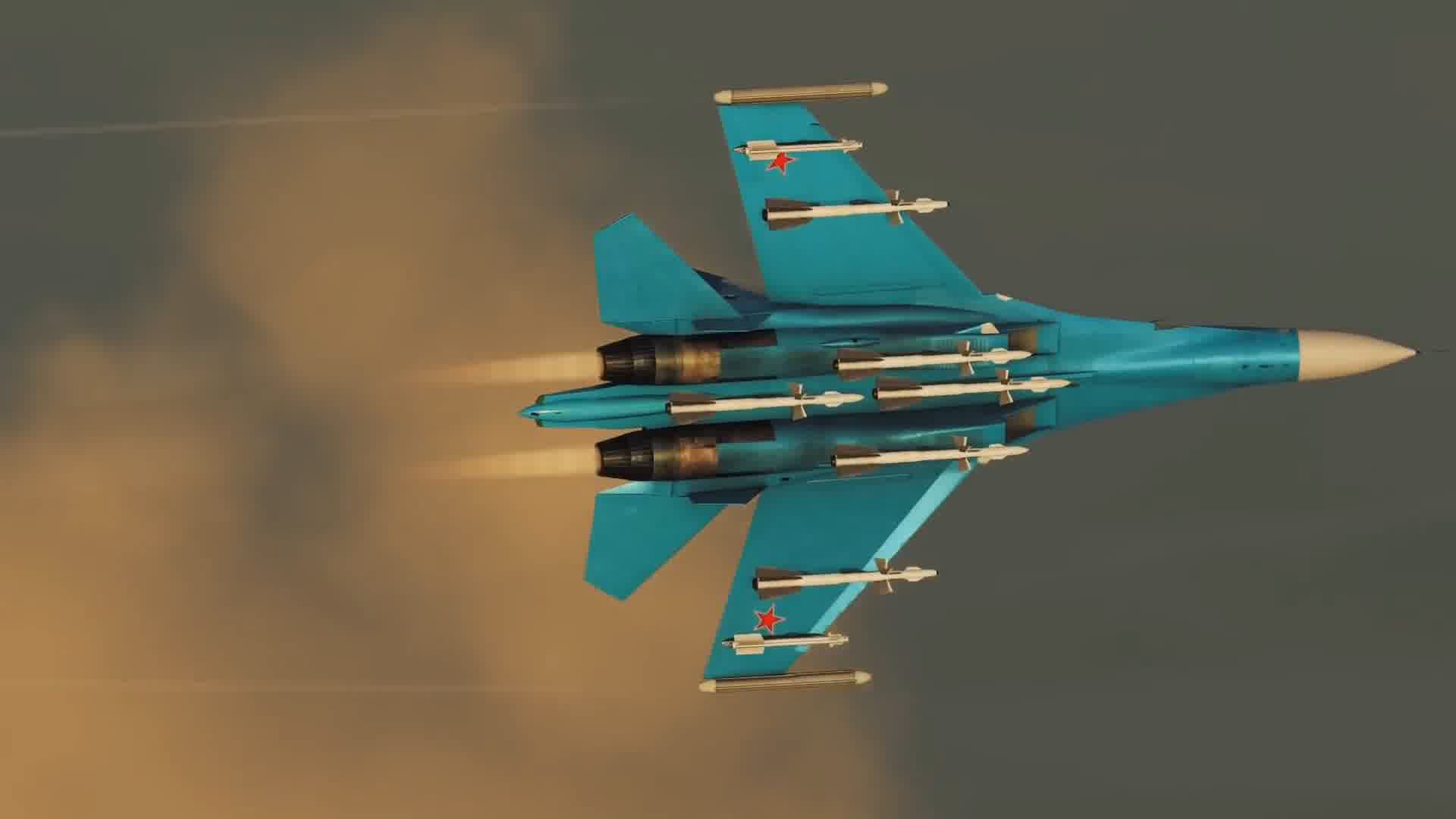 战争动画，苏27苏30，战机格斗