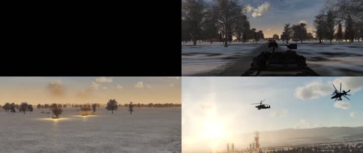 战争动画，坦克大战，战机轰炸