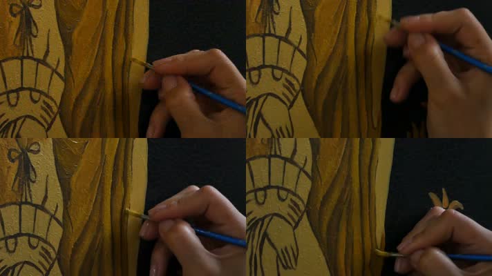描金艺术，手绘画