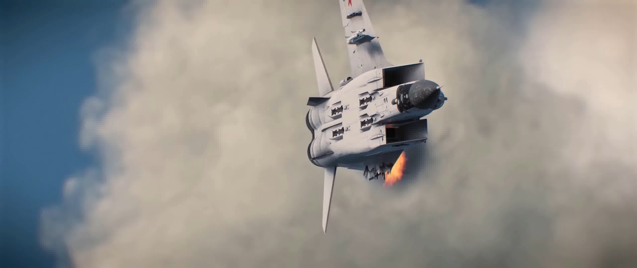 战争动画，战机导弹地战空战空军战斗机攻击