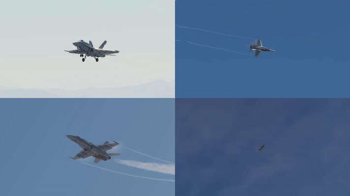 战争动画，战机飞行，f18战斗机飞翔机动