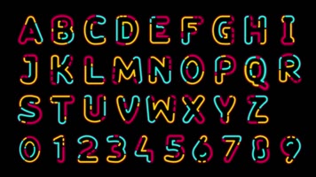 彩色霓虹灯特效数字AE模板 彩色霓虹灯特效数字AE模板