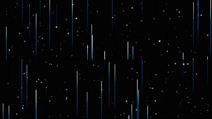 4K唯美蓝色粒子光线流星雨（带透明通道）