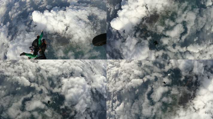 云层跳伞素材