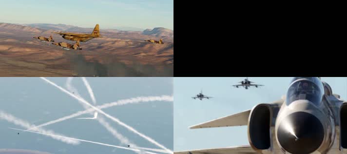 战争动画，战机空战偷袭军舰防空导弹