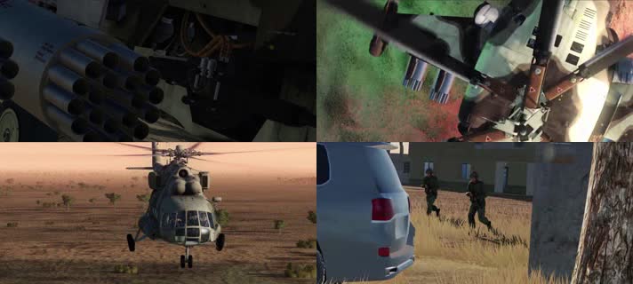 战争动画，武装直升机，战斗直升机