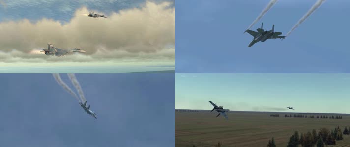 战争动画，俄罗斯战机苏27战斗机