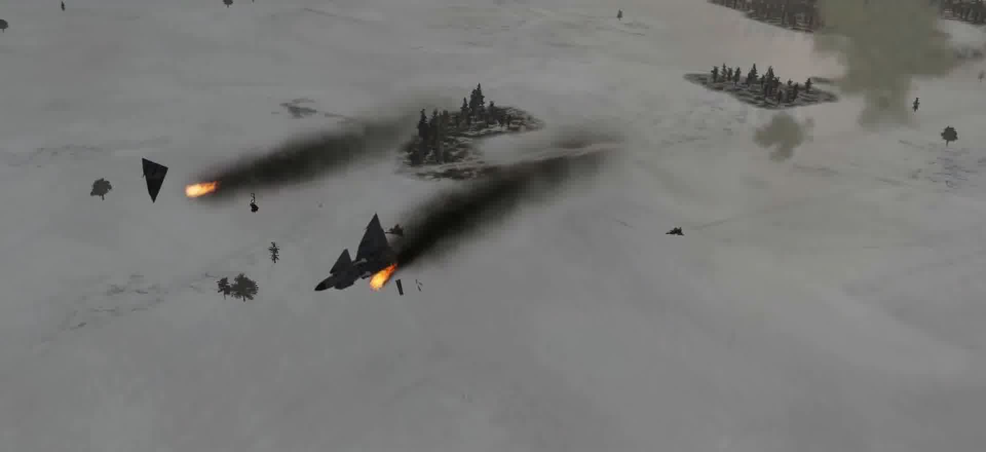 战争动画，肩射导弹击落战机