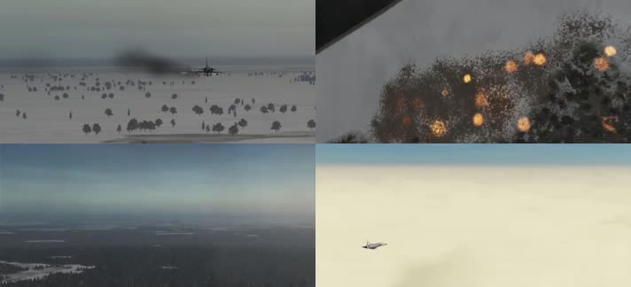 战争动画，战机轰炸，战机空袭地面目标