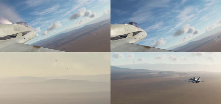 战争动画，空空导弹，击落战机