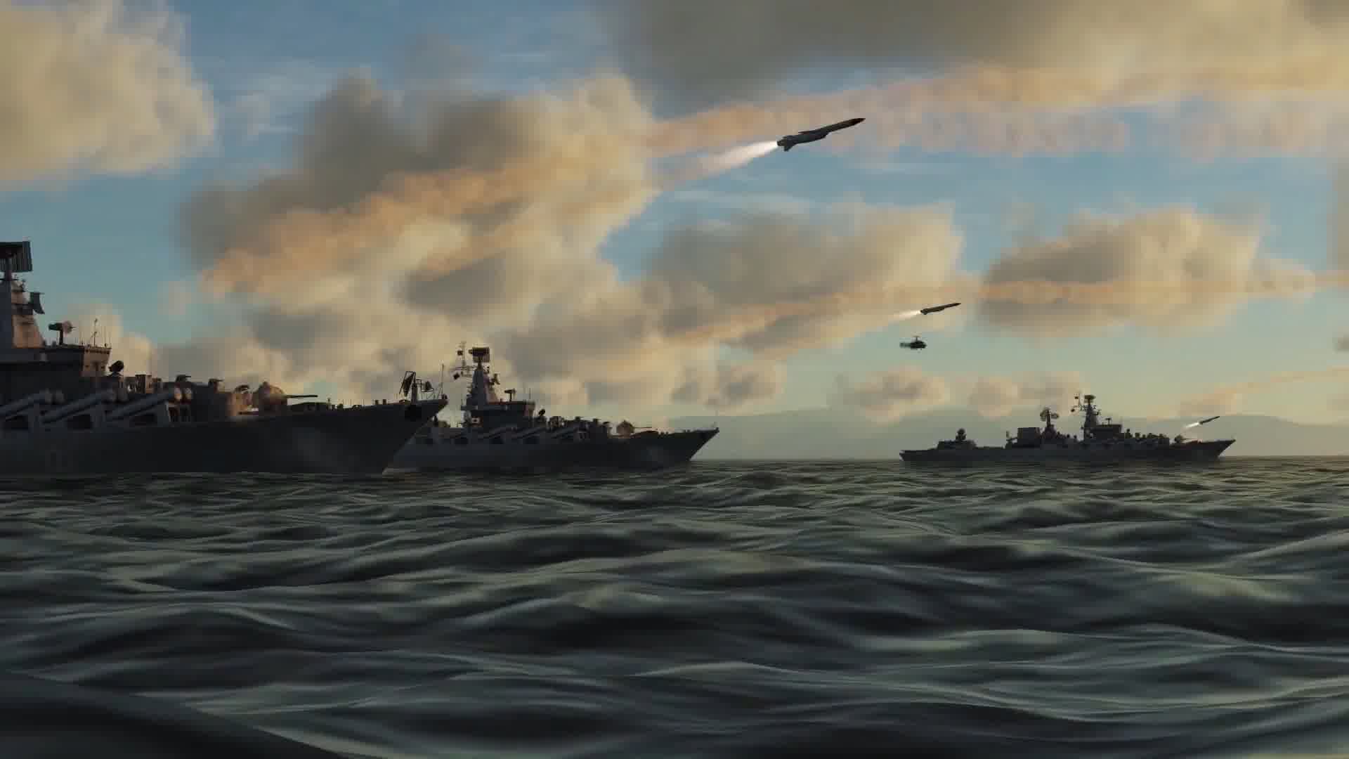 战争动画，各种发射导弹