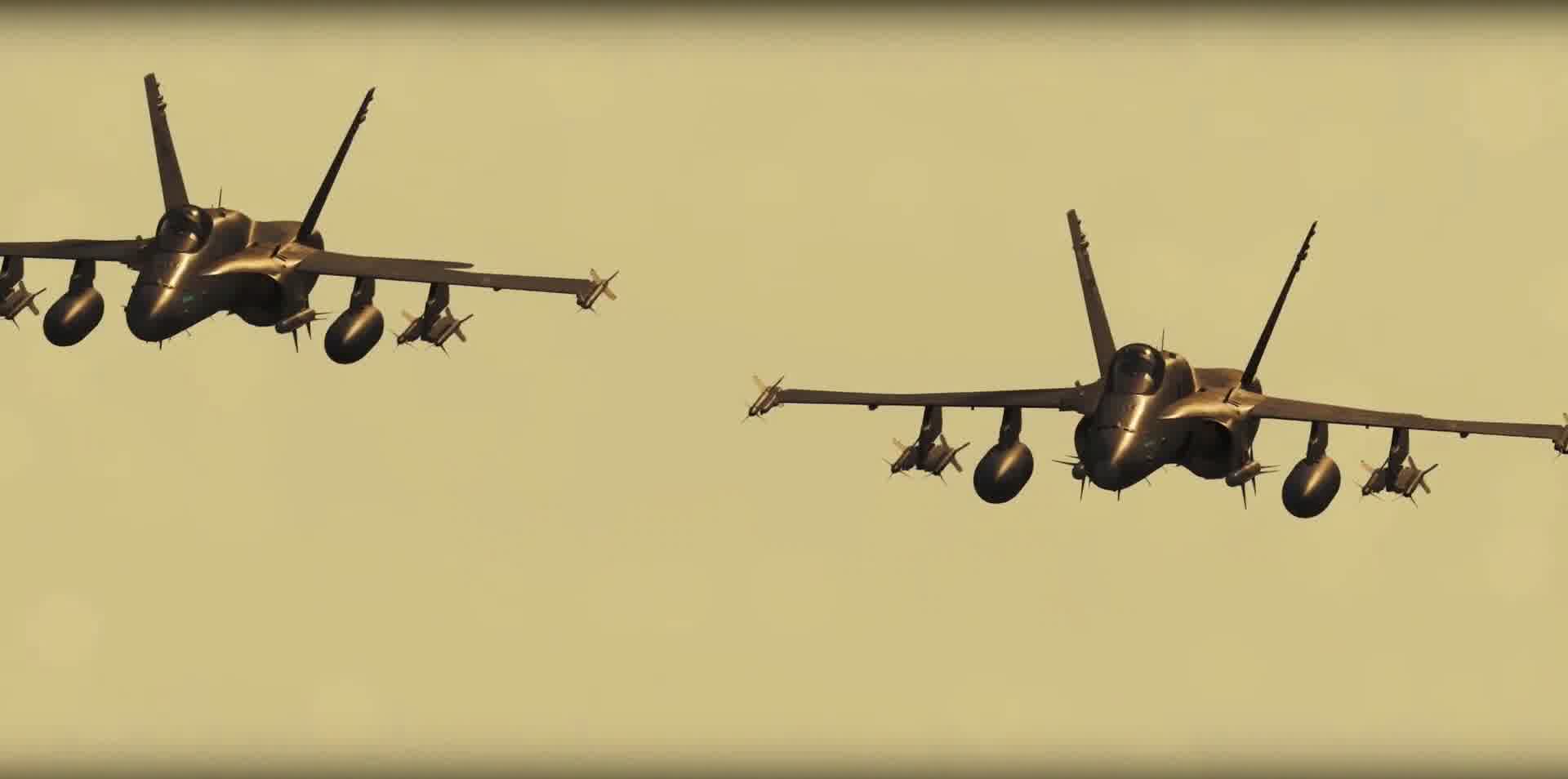 战争动画，战机夜间作战