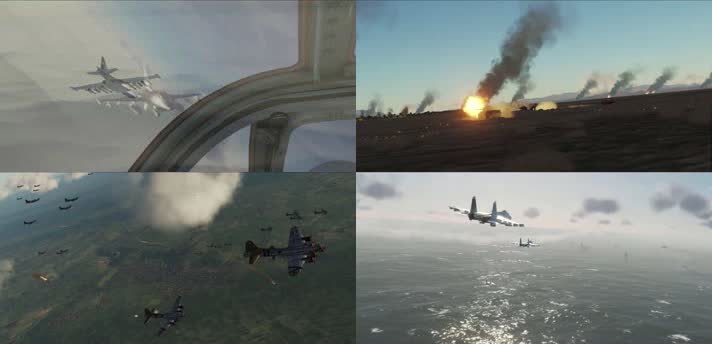 战争动画，陆战空战，突袭击落