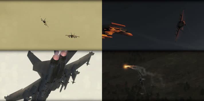 战争动画，战机空战，击落战机