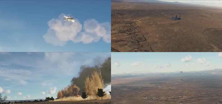 战争动画，战机空袭，战机轰炸空对地导弹