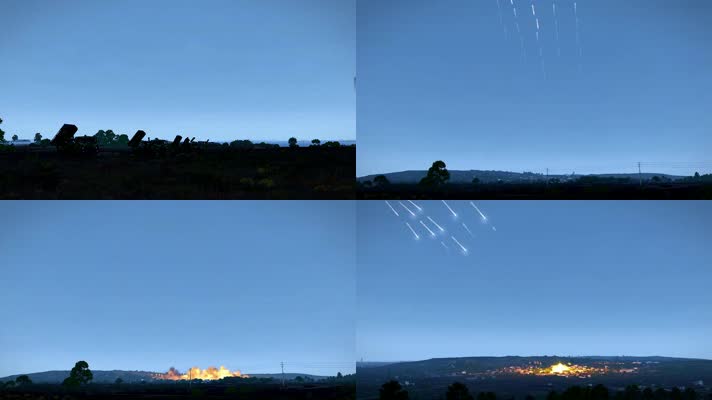 军事实拍，火箭炮，万箭齐发