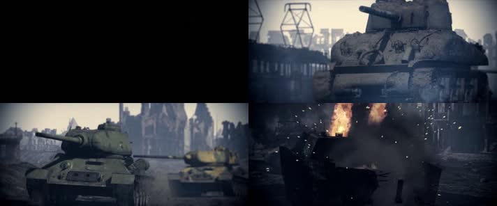 战争动画，战火硝烟，坦克大战