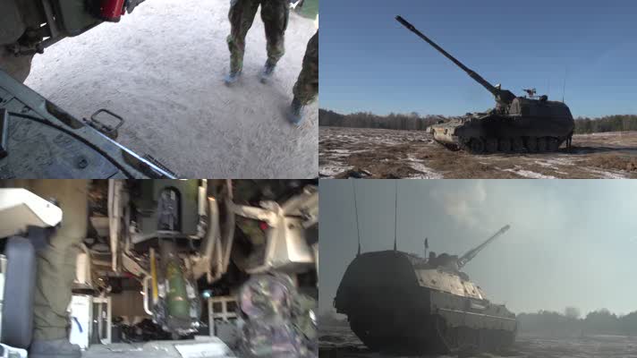 自行榴弹炮，实弹射击