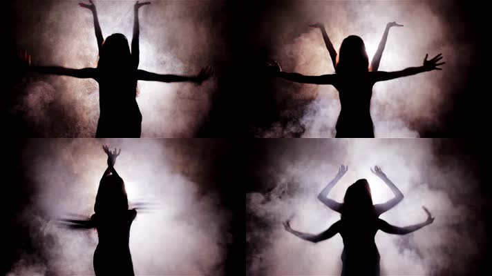 美女跳舞，性感美女，跳舞舞蹈剪影