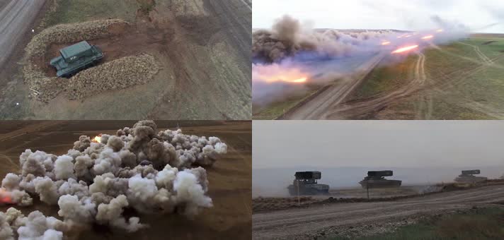 军事实拍，火箭炮，万箭齐发