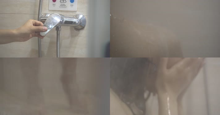 4k美女洗澡淋浴、卫浴热水器