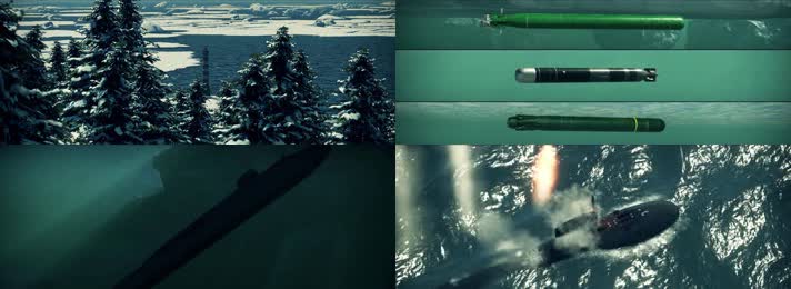 战争动画，核动力潜水艇，战略核潜艇