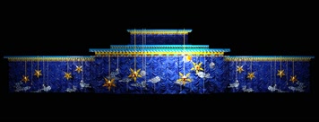 云纹木偶剧建筑投影