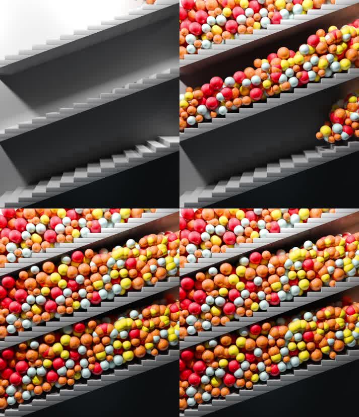 建筑投影小球落下