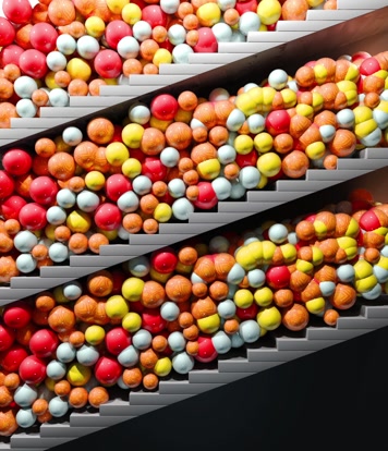 建筑投影小球落下