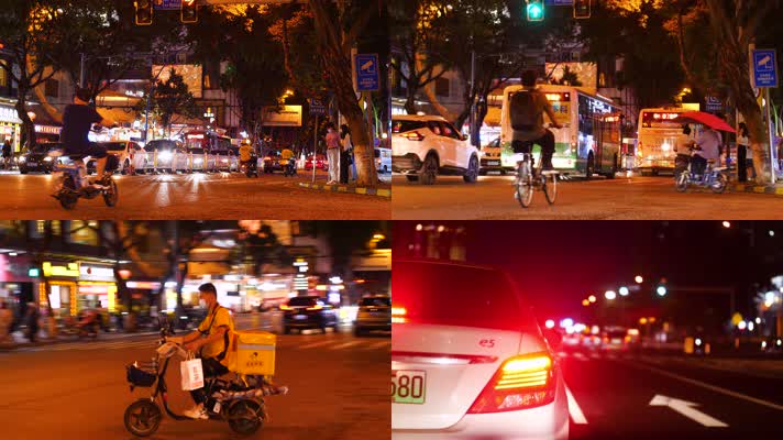 夜晚下班回家路上，晚上开车回家4K视频