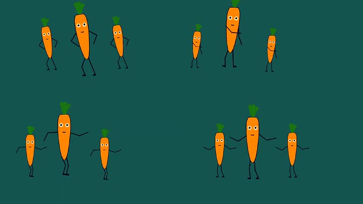 动画跳舞，胡萝卜