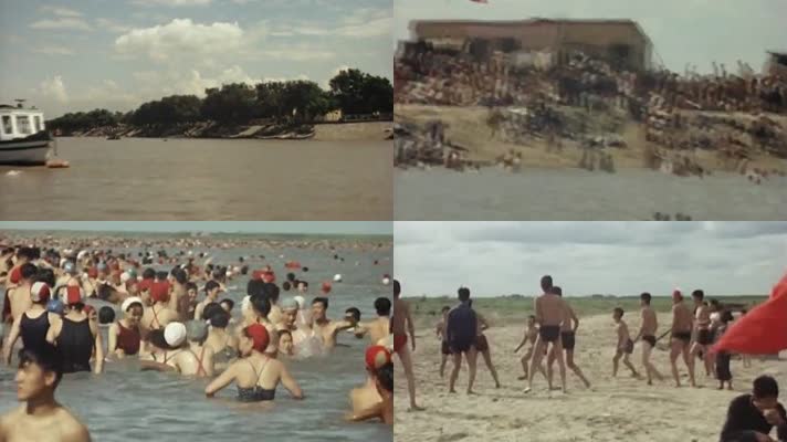 60年代游泳戏水划船沙滩排球