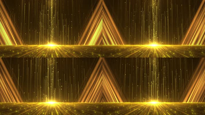 4K金色海洋光效舞台循环 