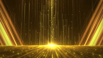 4K金色海洋光效舞台循环 