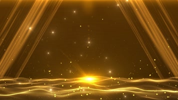 4K金色海洋光效舞台循环 