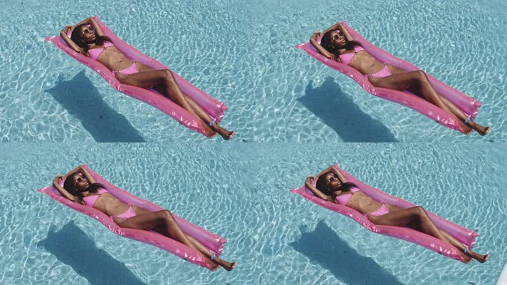 夏日游泳池，游泳池美女浮床浮排充气浮垫