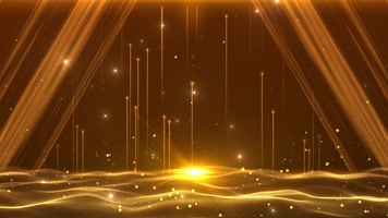 4K金色海洋光效舞台循环 