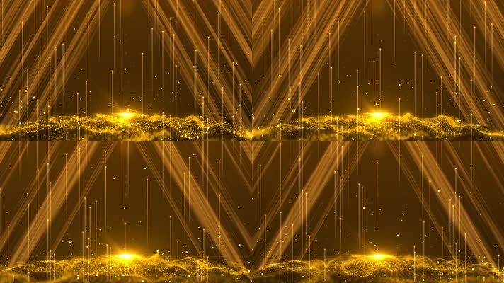 4K金色海洋光效舞台循环 