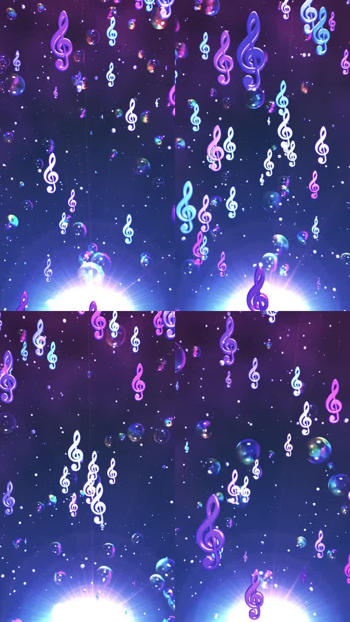 粒子音符上升，手机坚版
