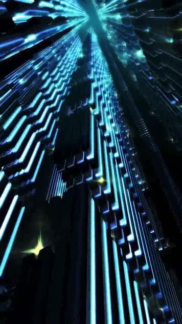 科技穿梭，蓝色线条旋转 