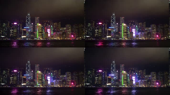 香港夜景，维多利亚港