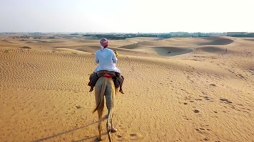 沙漠行走，阿拉伯伊斯兰国家伊斯兰教骑骆驼