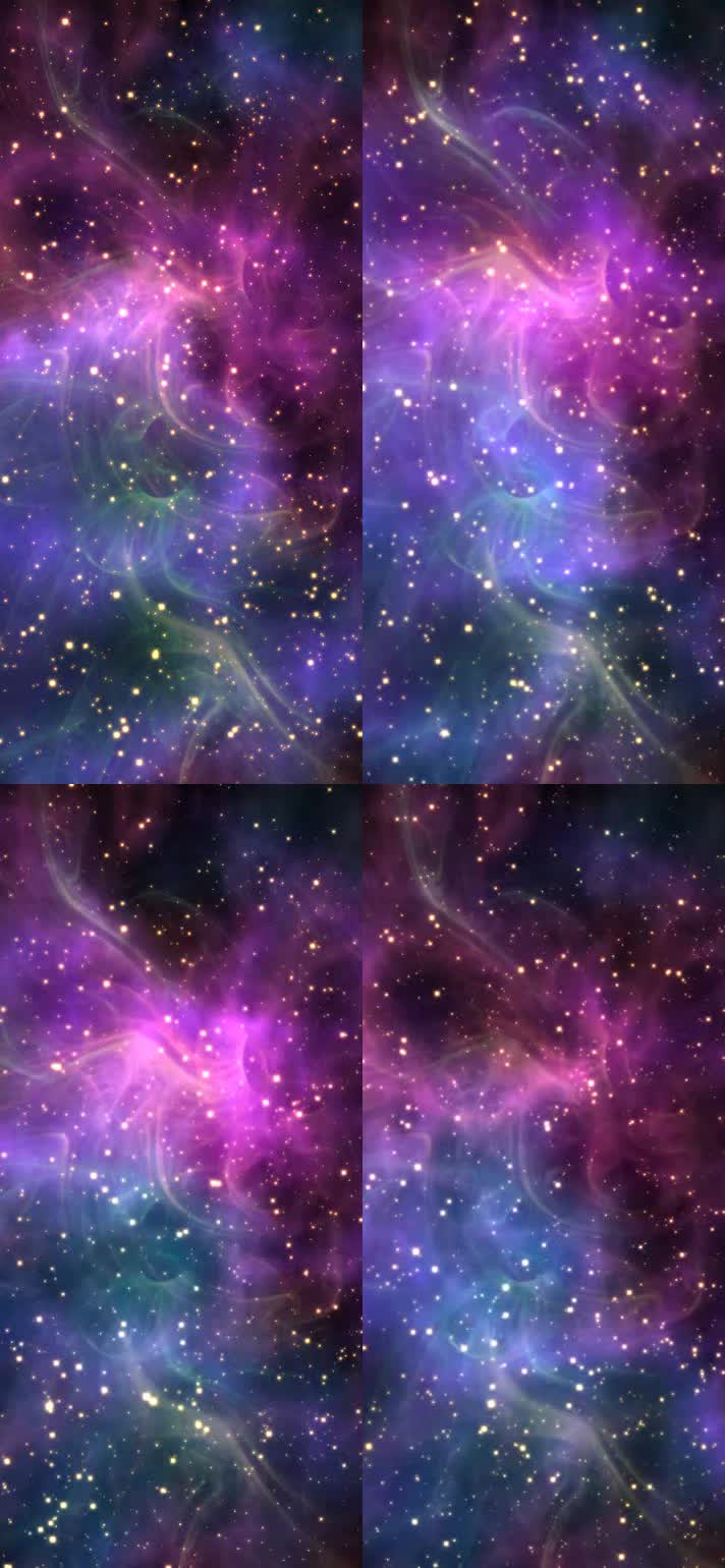 星空星云宇宙，粒子发光闪烁 